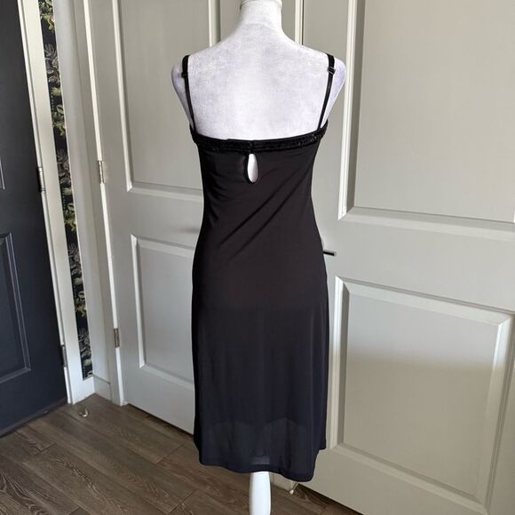 Y2K Vintage D&G Dolce & Gabbana Black Semi-Sheer Iconic Style Slip Dress Size S - Picture 4 of 8